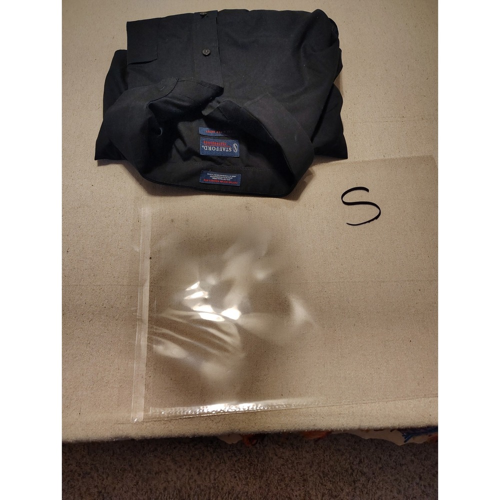 Stafford Performance Men Black Dress Shirt Big 19 34-35 The Super Shirt Cotton S - Picture 9 of 9